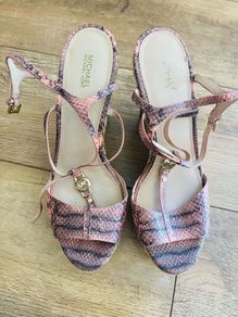 Michael Kors wedges sneak print leather