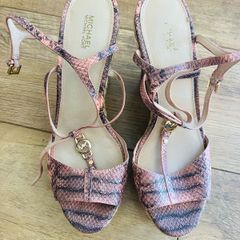 Michael Kors wedges sneak print leather