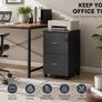 Lockable Mobile Filing Cabinet with 2 Drawers on Wheels  A4 Image 4