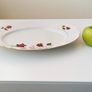 Vintage Cmielow porcelain oval serving/meat plate with pink roses pattern made in Poland Image 2