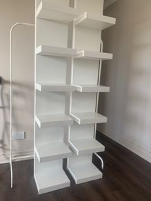 IKEA white lack shelves