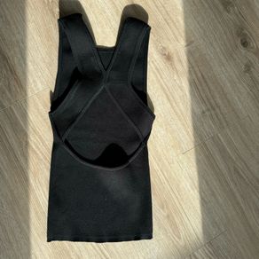 Bershka black tank top with cut out back size S