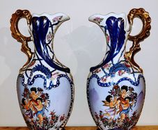 Pair of Antique porcelain vases late 19th century