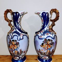 Pair of Antique porcelain vases late 19th century