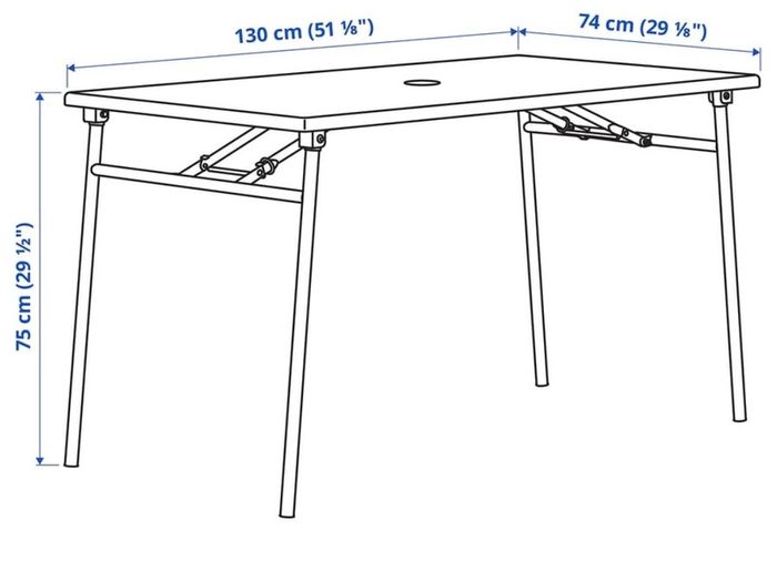Outdoor dining table foldable