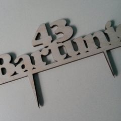 Cake Topper Name Custom Personalised Birthday Wooden With Year