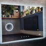 LED Bathroom Mirror Speakers Makeup Antifog Dual LED Cosmetic Vanity Touch Switch Clock Image 2