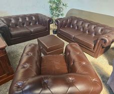 3+2+1+foostool chesterfield style italian leather