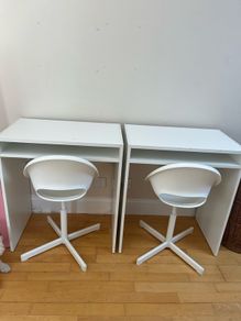 Kids study desks and study chairs x 2