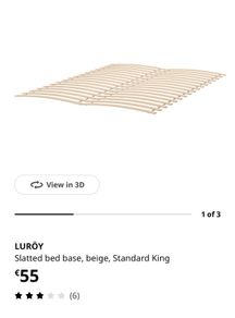 LUROY Slatted bed base, beige, Standard King