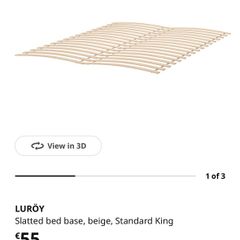 LUROY Slatted bed base, beige, Standard King