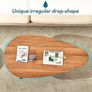 Coffee Table Living Room Mid Century Drop Shape Accent Oval Table Contemporary Style Leisure Tea Table Cocktail Table, 42.5Inch, Walnut Oak Image 3