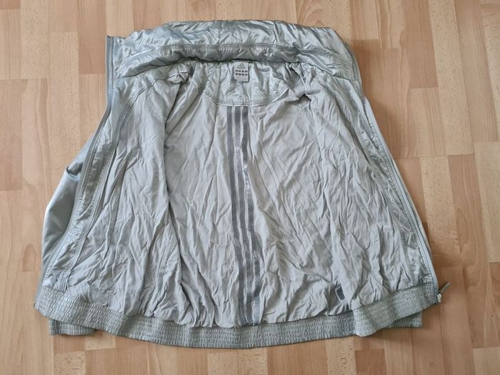 Adidas windbreaker jumper silver shiny size L 16uk