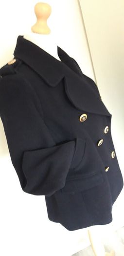 New Navy Hobbs Military Style Wool Coat/Jacket Size 10