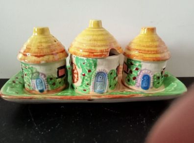 Vintage Japanese Marutomo Ware Condiment Set