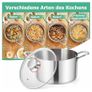 Brand New Homikit 24cm 5.3L Large Induction Stock Pot 3-Layer Polished Stainless Steel Image 6