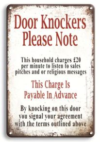 Door Knockers..... ; Metal Sign