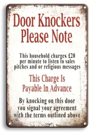 Door Knockers..... ; Metal Sign