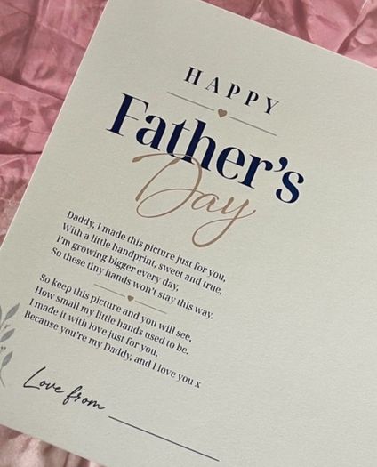 Fathers Day Keepsake Print Handprint Print