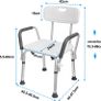 Shower Stool Height Adjustable - Shower Chair for Seniors Pregnant Women Bath Chair for Shower (with Arm and Backrest):AVAILABLE FOR COLLECTION Image 2