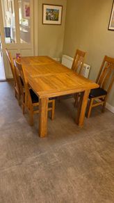 Solid Oak table and 6 chairs