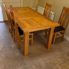 Solid Oak table and 6 chairs