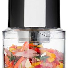 Mini Food Chopper Small Food Processor  Electric Dicer Suitable for Baby Food, Onion and Other Vegetables - 600ml Blender Bowl and Quad Durable Stainless-Steel Blades  300W - Black