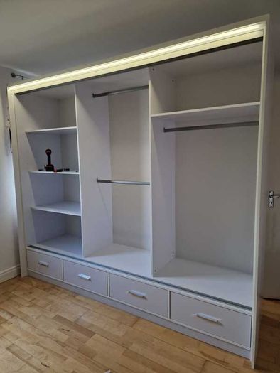 Sliding Doors Wardrobe S 253cm LED - White
