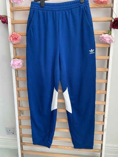 Size 12 retro style adidas bottoms royal blue & white
