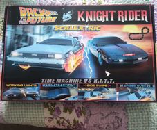 Scalextric 1980s TV Back to the Future vs Knight Rider Race Set New, Rare ......PRICE DROP....