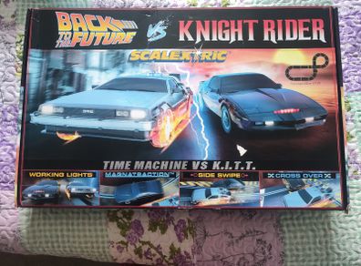 Scalextric 1980s TV Back to the Future vs Knight Rider Race Set New, Rare ......PRICE DROP....