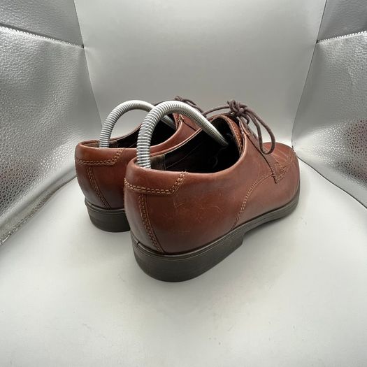 Ecco Melbourne Derby Shoes - Size UK 8.5 - Brown Leather