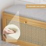 Shoe Storage Bench with Cushion, Bench with Storage Cabinet 2 Tier Entryway Rack with Adjustable Shelf & Linen Seat Cushion,Adjustable Shoe Organizer Cabinet (50cm Image 6