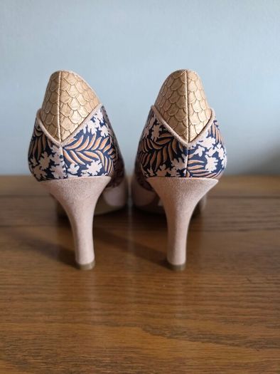 Ruby Shoo Patterned Peep Toe Heels - UK 7 EU 40 - Excellent Condition