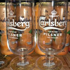 Carlsberg Pilsner beer pint glasses