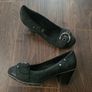 5th Avenue Block Heel Shoes Leather Black/Grey s.4/37 Image 5