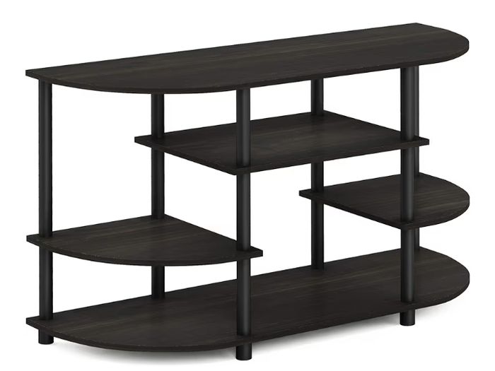 Simple Design Corner Entertainment Center, TV Console for TV up to 46 Inch, for Living Room, Bedroom, Espresso