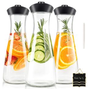 Brand New Glass Carafe Set of 3.