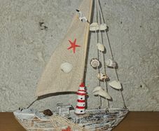 Nautical Decorative Sailboat Ornament