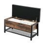 New Vintage Shoe Storage Bench Bed End Stool With Padded Seat  - FREE P&P Image 3