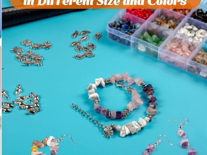 801 Pcs Crystal Jewellery Making Kit, Crystals for Jewellery Making with Crystal Gemstone Beads 5-7mm Stone Bead Drilled Beads for Jewelry Making (FREE POSTAGE)