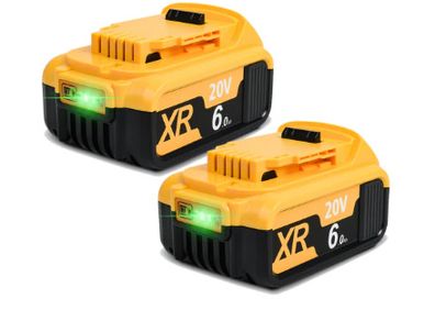 BRAND NEW 2 PACK 6000mAh 18V/20V for Dewalt Power Tool Battery