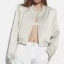 Zara Pistachio Cropped Bomber Jacket - Size M Image 8