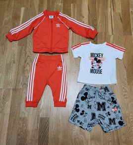 Adidas Tracksuit orange + Adidas Disney Shirt & Short set - Age 6 to 9 months