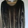 Plush Velvet-Effect Long Sleeve Top by Address | Rich Moss Green | Size 18 with matching necklace. Image 5