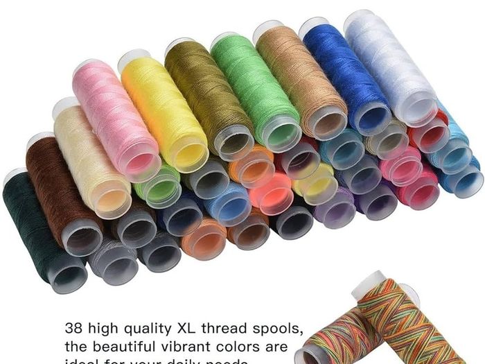 NEW SALE | 184 Pcs Premium Large Sewing Supplies with PU Case,38 XL Thread Spools,Scissors,Thimble,Threader,Needle,Suitable for Traveller,Adults,Kids,Beginner,Emergency,DIY and Home Button Repair Kit