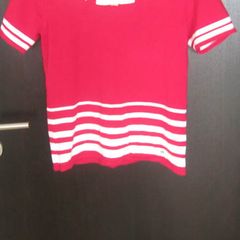 red and white striped knitted style top size 10/small
