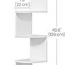 5-Tier Corner Shelf, Display Floating Shelf in Living Room, Study, Kitchen, Bedroom, for Plants, CDs, Decorations, Modern, Cloud White Image 3
