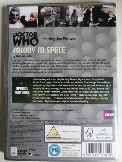 Doctor Who (Jon Pertwee) [1971] Colony In Space [DVD TV Boxset]