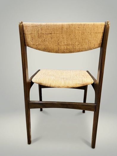 Set of 4 Mid-Century Danish Stained Oak Dining Chairs attributed to Erik Buch.